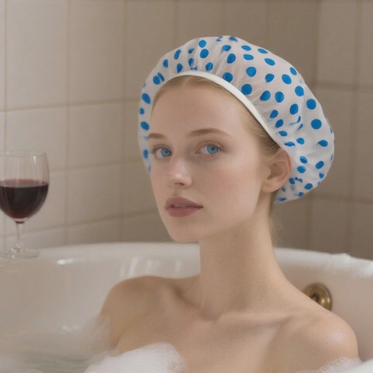 3 Gorros de Ducha Reutilizables Impermeables OHOO Floral