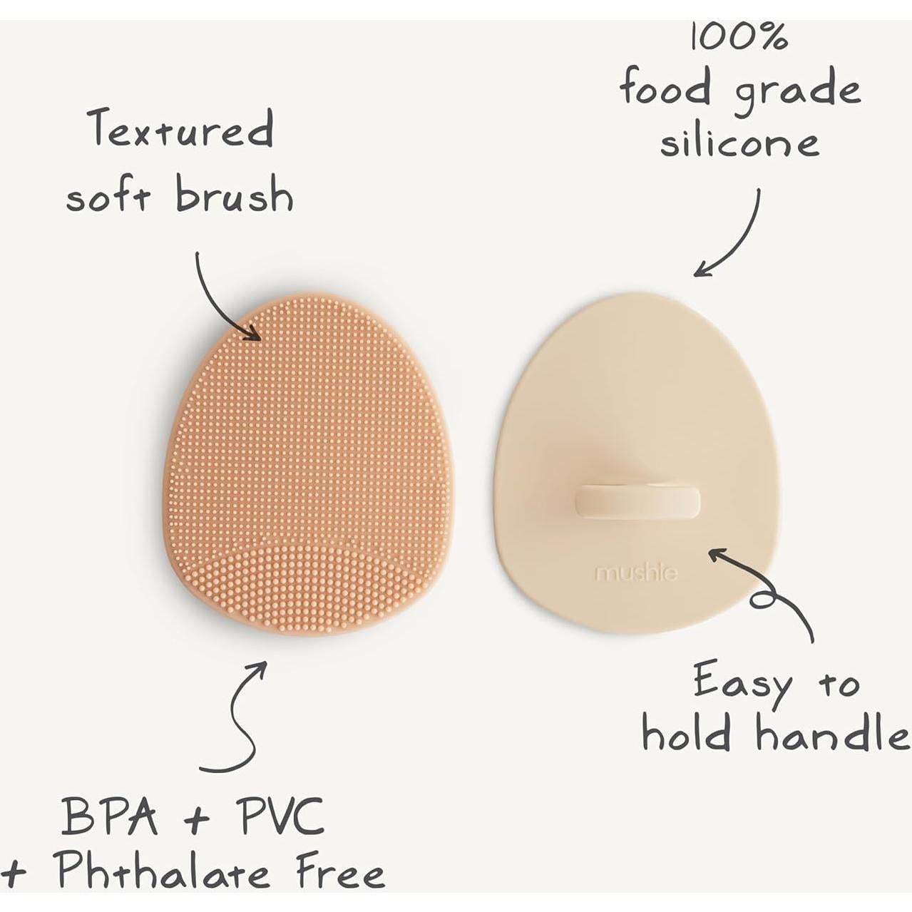 Cepillo para Costra Láctea Bebé Mushie - Silicona Suave 2 Piezas