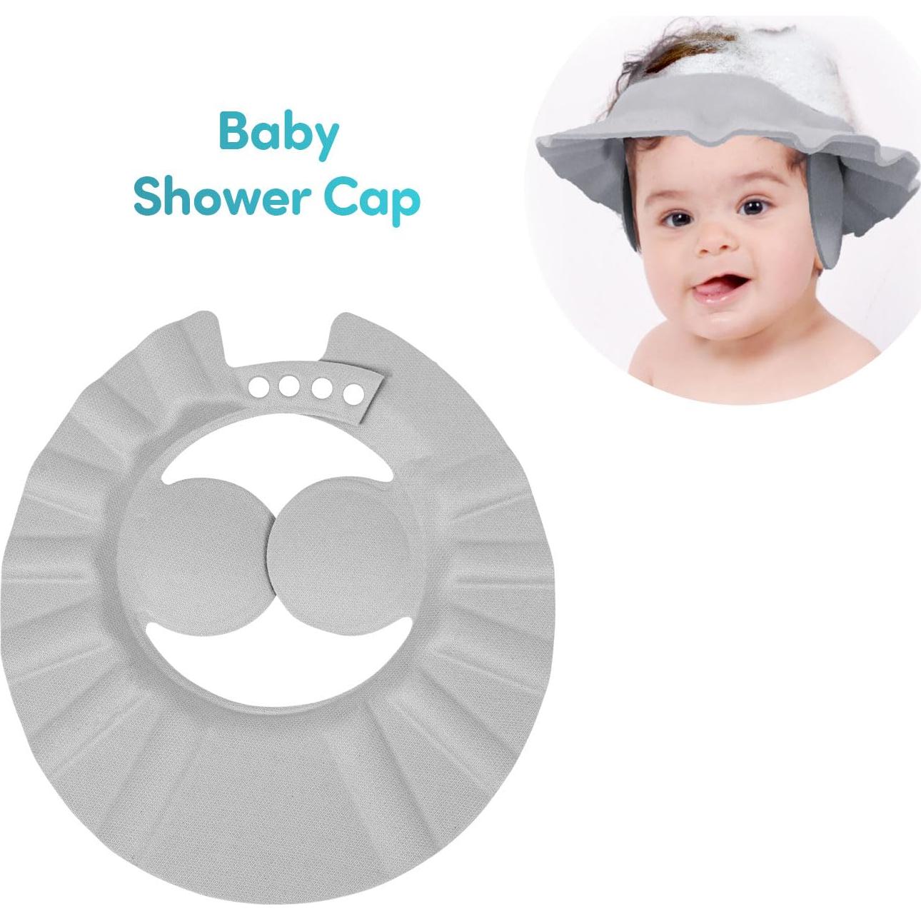 Gorro de Ducha para Bebés Sevi Bebe - Ajustable y Suave - Gris