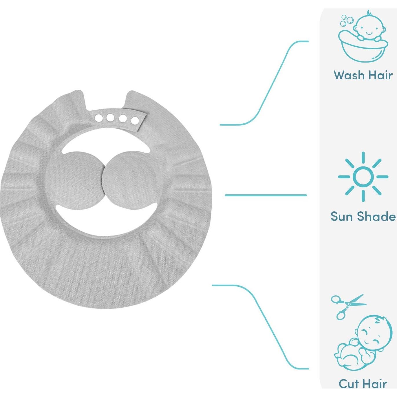 Gorro de Ducha para Bebés Sevi Bebe - Ajustable y Suave - Gris