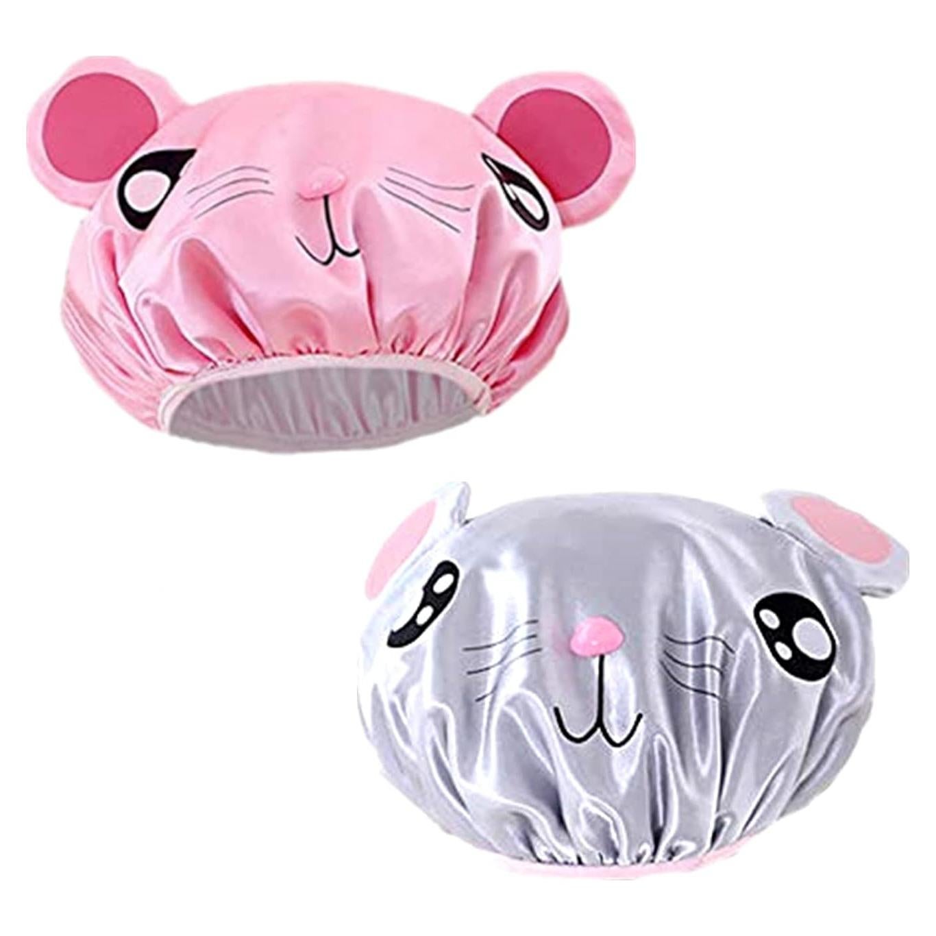 Set 2 gorros de ducha impermeables para niños - Diseño divertido
