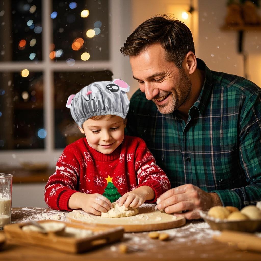 Set 2 gorros de ducha impermeables para niños - Diseño divertido
