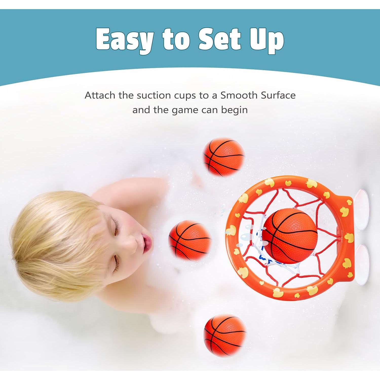 Aro de Baloncesto para Baño Marppy con 4 Pelotas Blandas