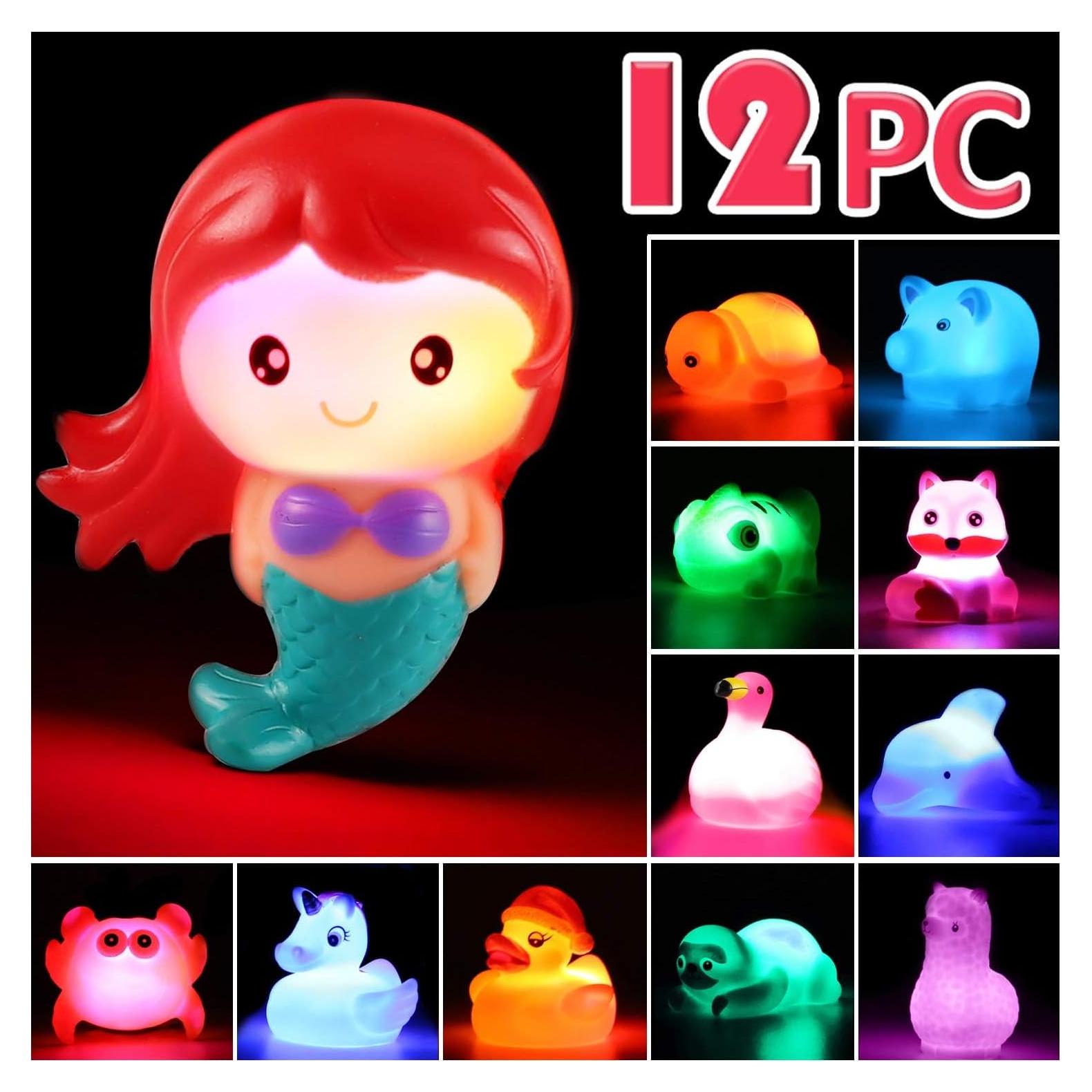 Juguetes de Baño Luminosos Laxdacee - Paquete de 12 Animales