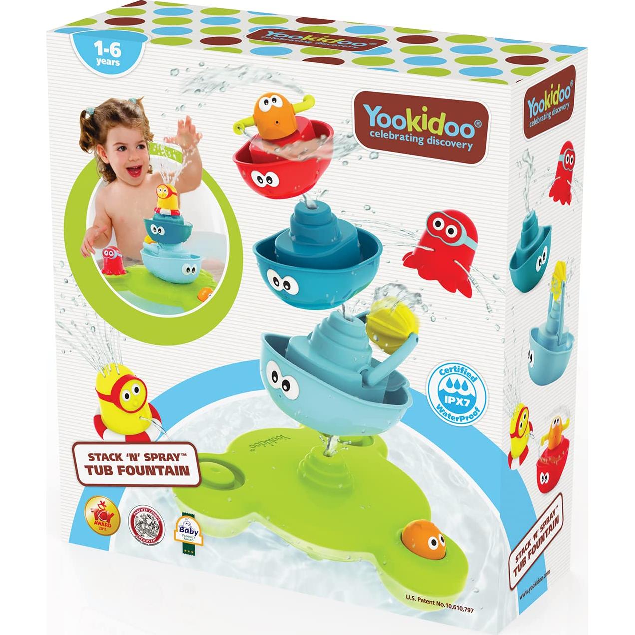 Yookidoo Juguete de Baño Apilable 7 Piezas para Bebés