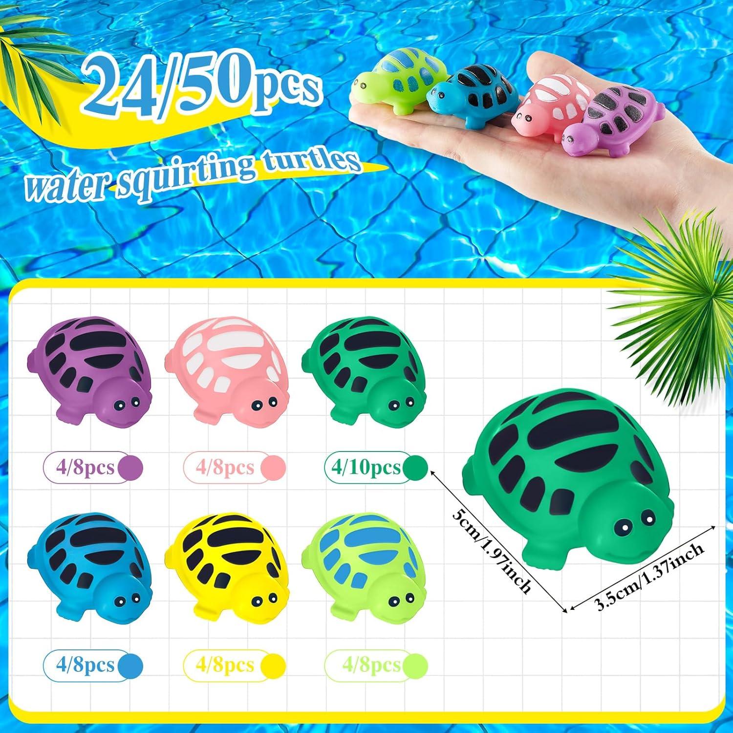 Juguetes de Baño Tortuga DEEKIN 24 Piezas 6 Colores
