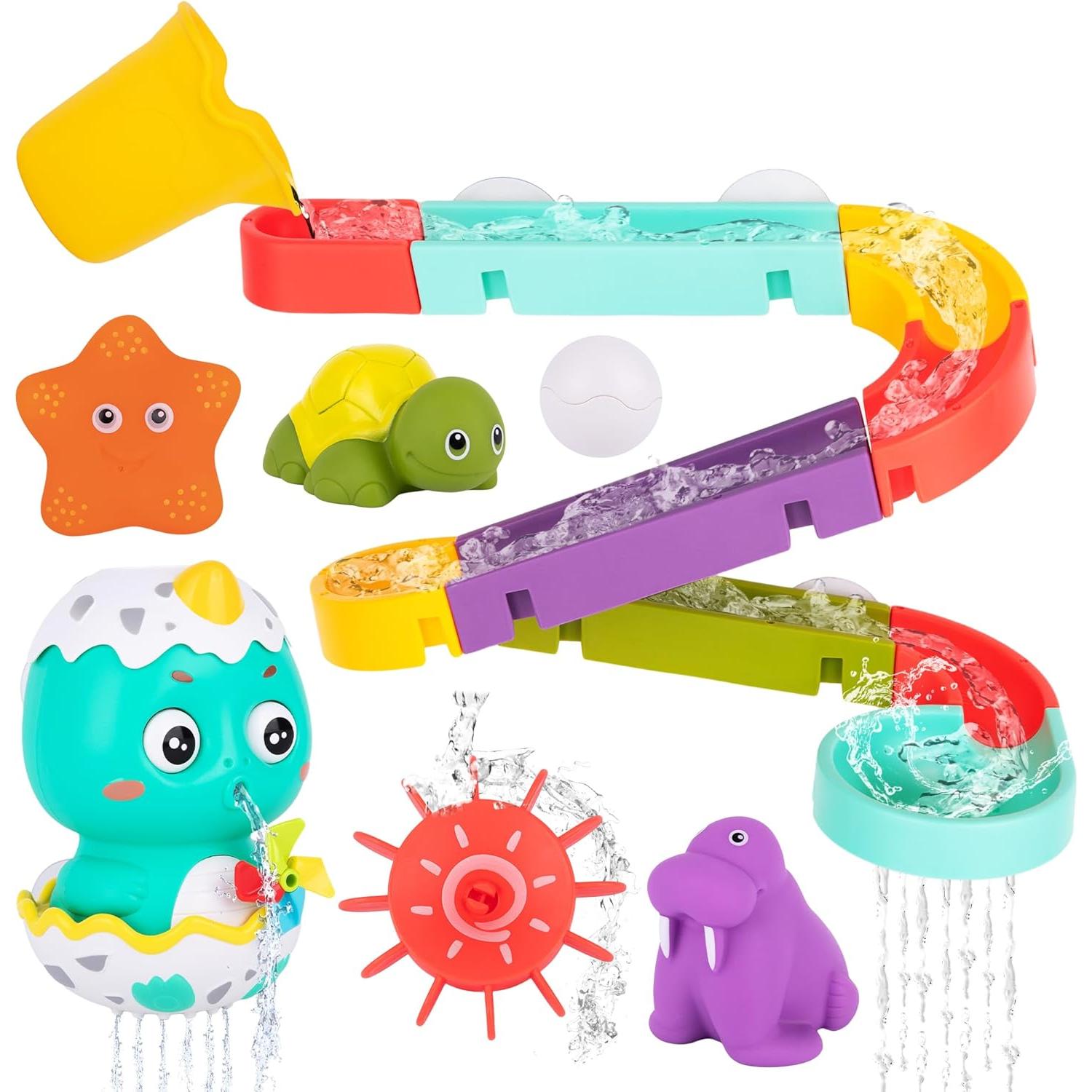 Juego de Deslizamiento para Bañera ArtCreativity - Carrera de Canicas y Juguetes Rociadores