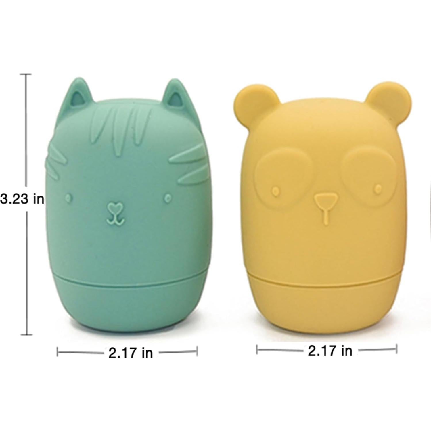 Juguetes de Baño PandaEar para Bebés - 4 Piezas Silicona No Tóxica