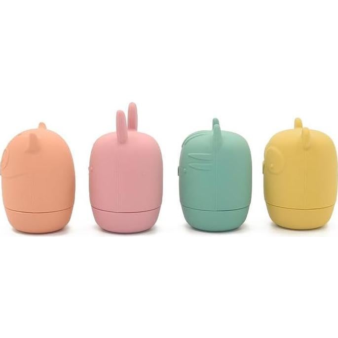 Juguetes de Baño PandaEar para Bebés - 4 Piezas Silicona No Tóxica