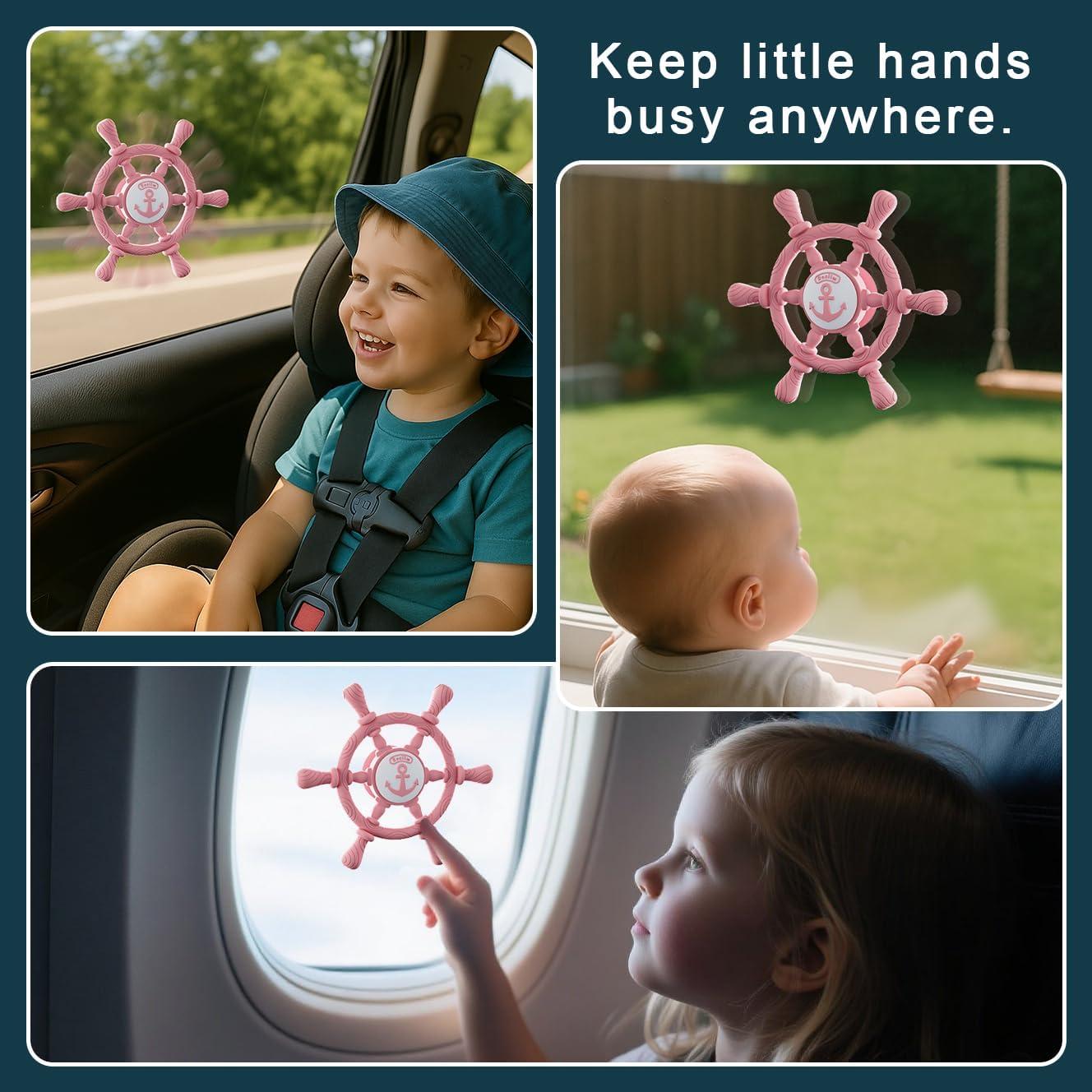 Juguete de Succión para Baño Roslim - Trompo de Silicona Rosa