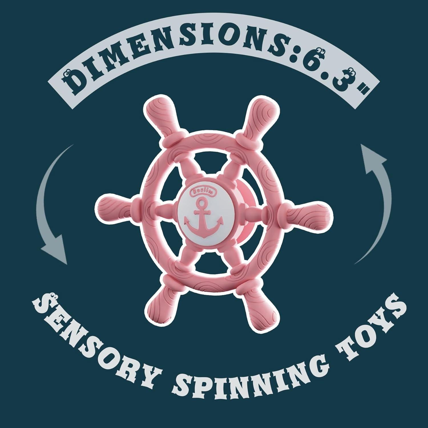 Juguete de Succión para Baño Roslim - Trompo de Silicona Rosa