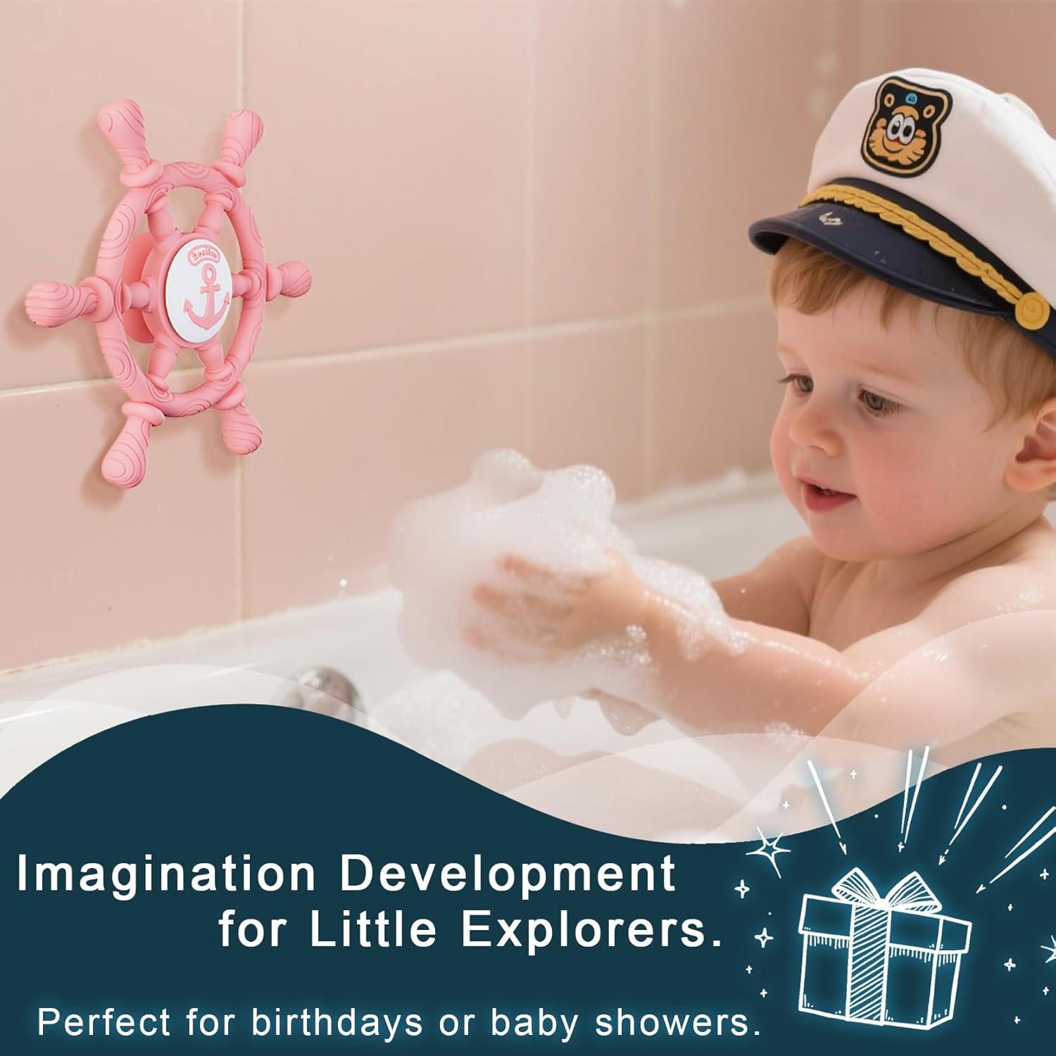 Juguete de Succión para Baño Roslim - Trompo de Silicona Rosa