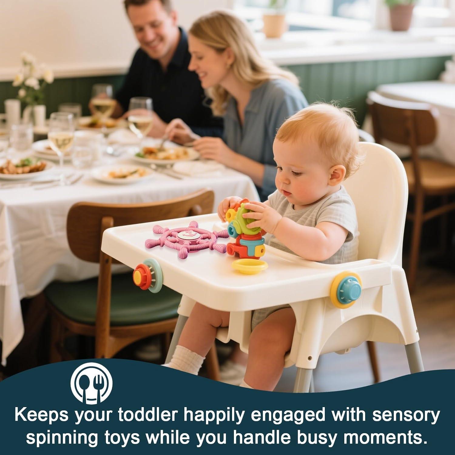 Juguete de Succión para Baño Roslim - Trompo de Silicona Rosa