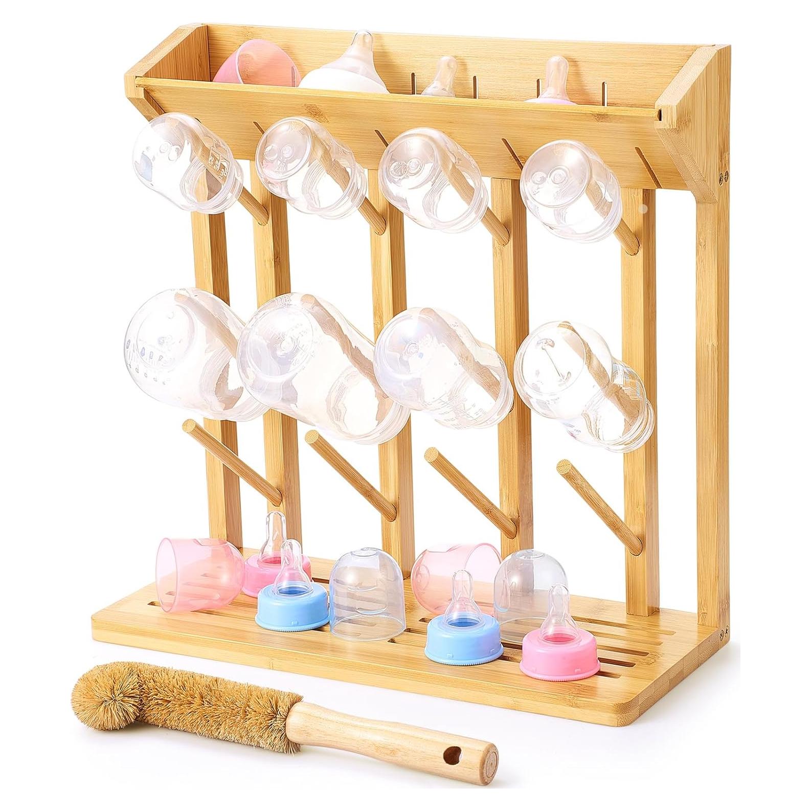 Soporte para Secado de Biberones Geelin de Bambú 12 Biberones