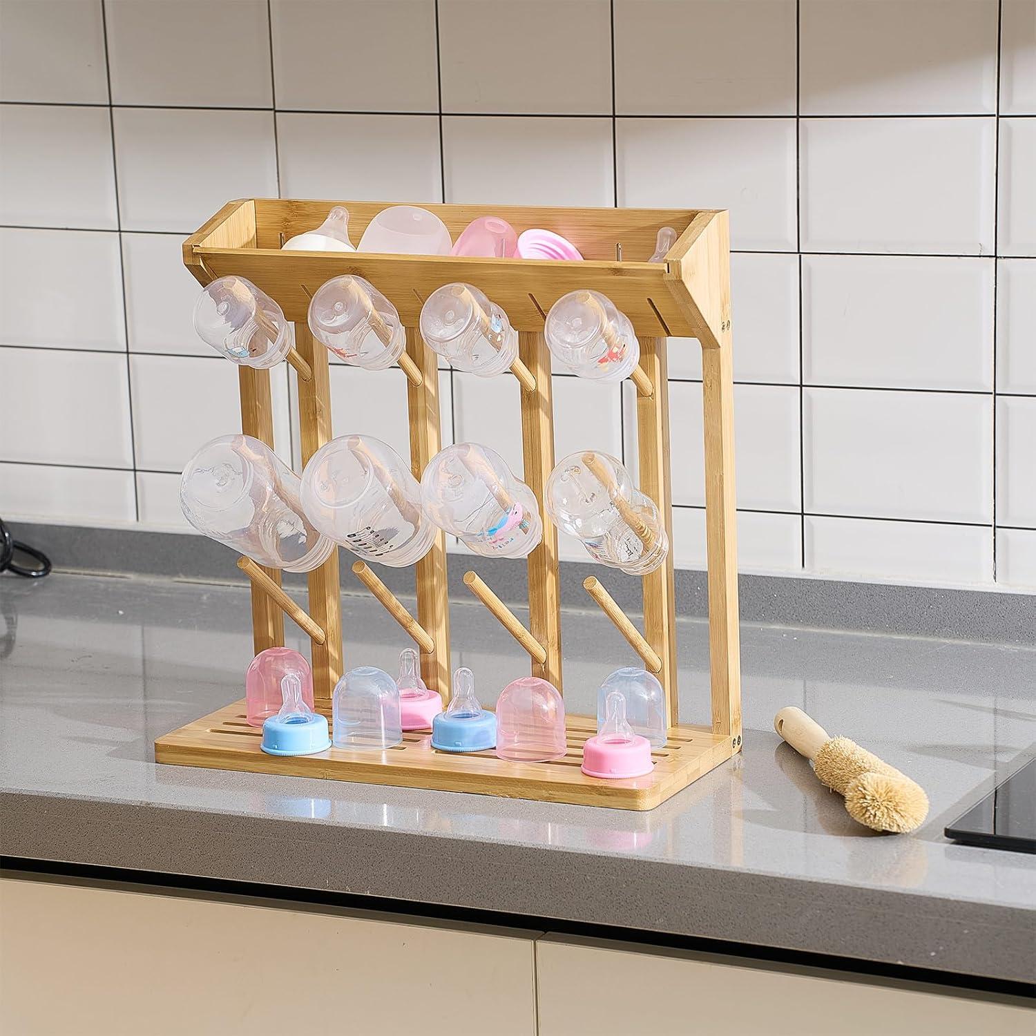 Soporte para Secado de Biberones Geelin de Bambú 12 Biberones