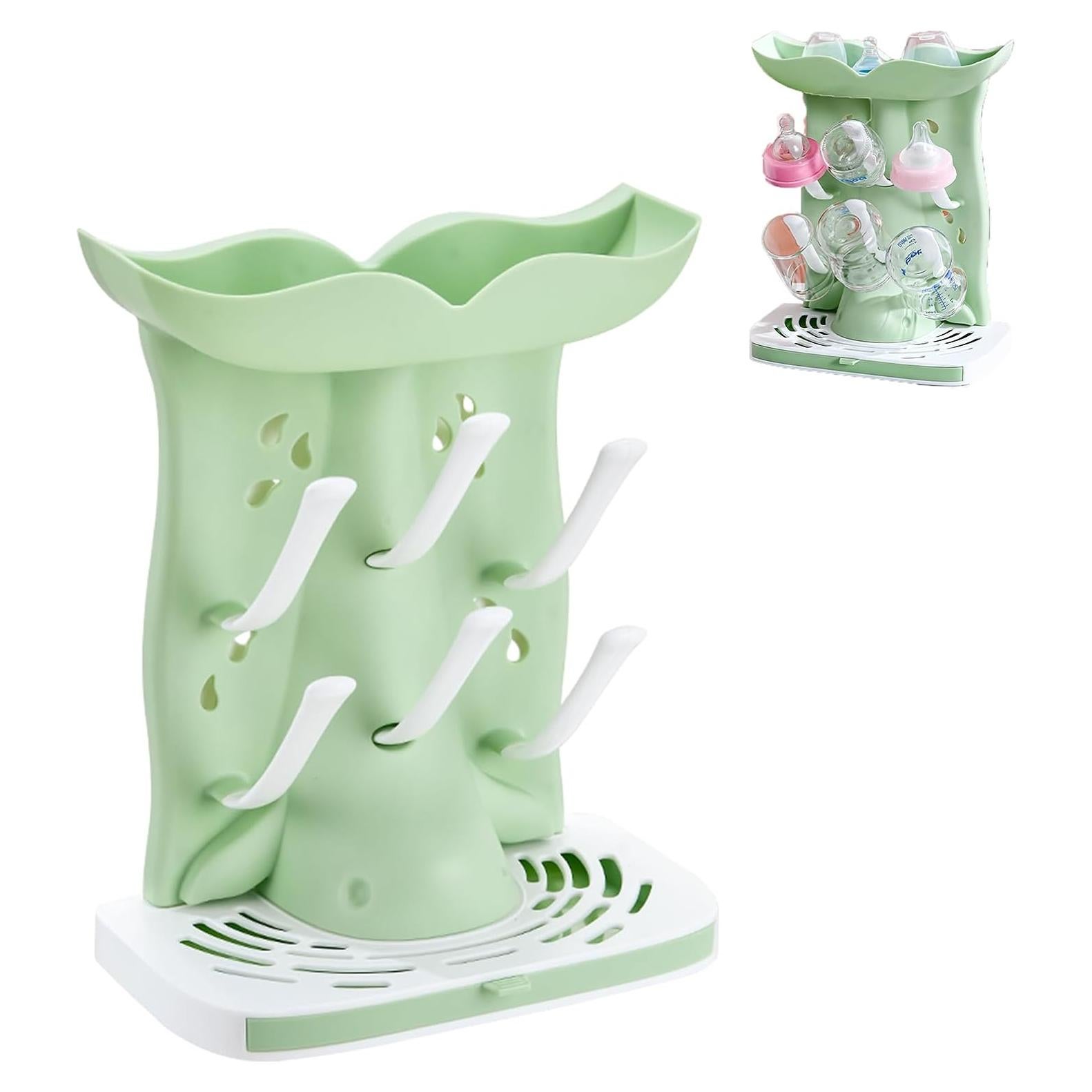 Soporte Vertical para Secado de Biberones PandaEar Verde