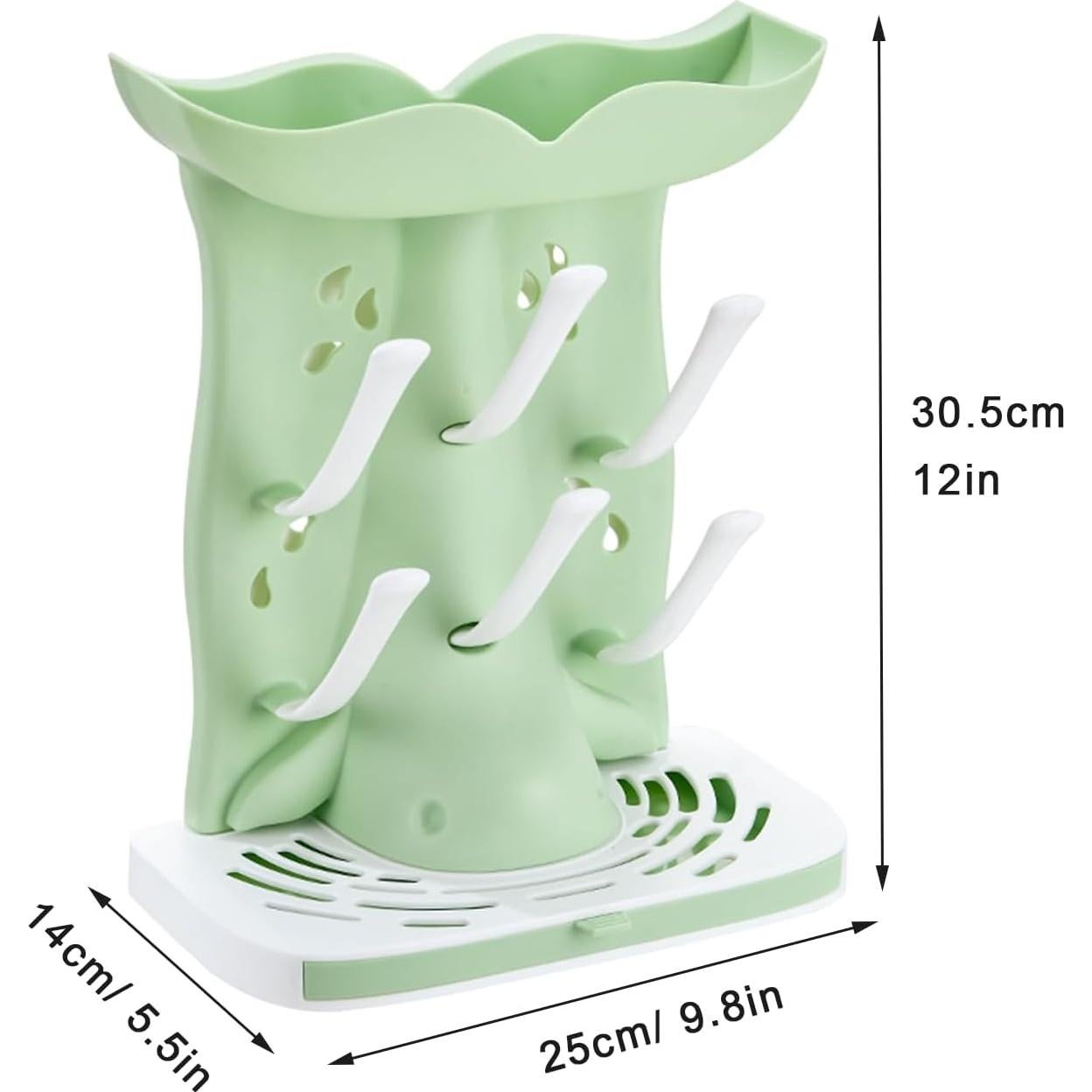 Soporte Vertical para Secado de Biberones PandaEar Verde