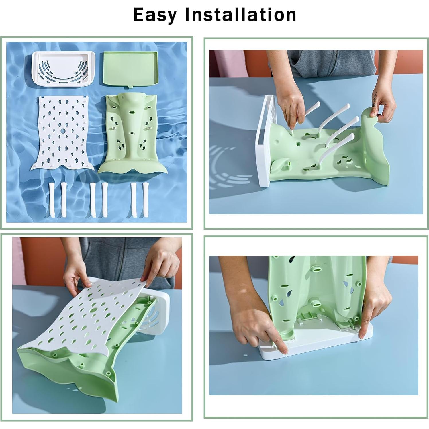 Soporte Vertical para Secado de Biberones PandaEar Verde