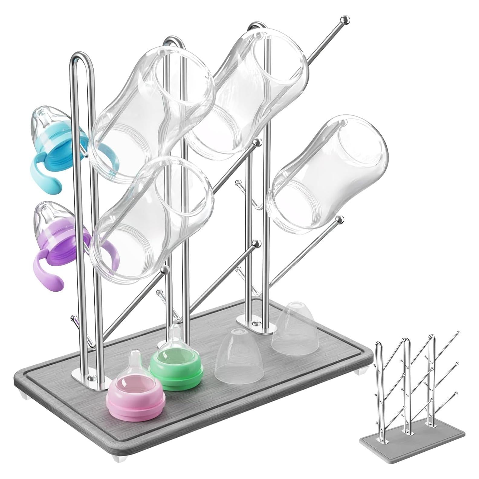Estante para Secar Biberones NiHome de Acero Inoxidable 9 Biberones