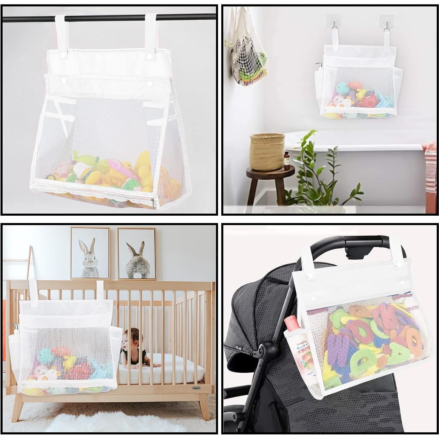 Organizador de Juguetes de Baño Adorila - 2 Piezas Malla Blanco