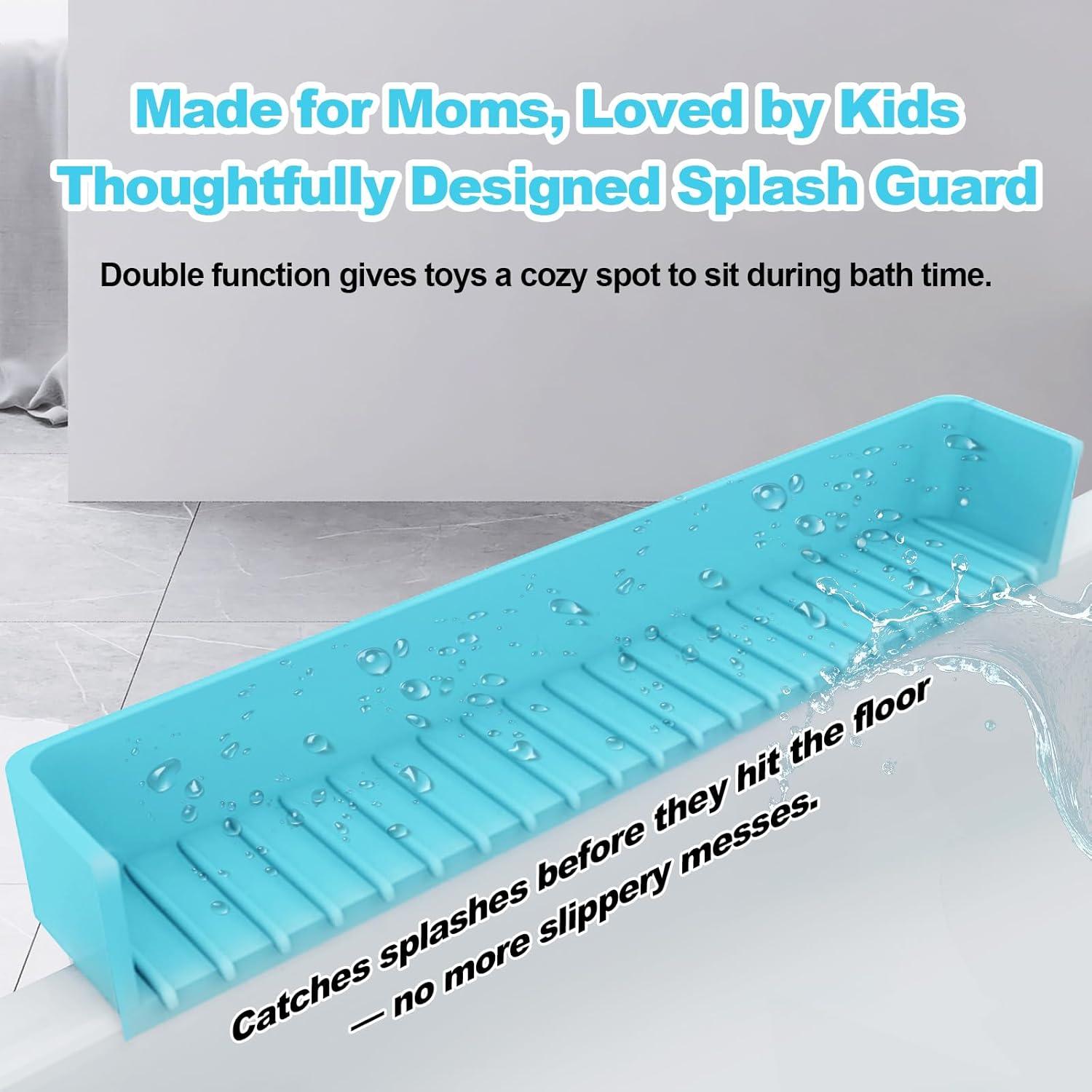 Protector de Salpicaduras para Bañera Niños 80 cm Silicona Azul