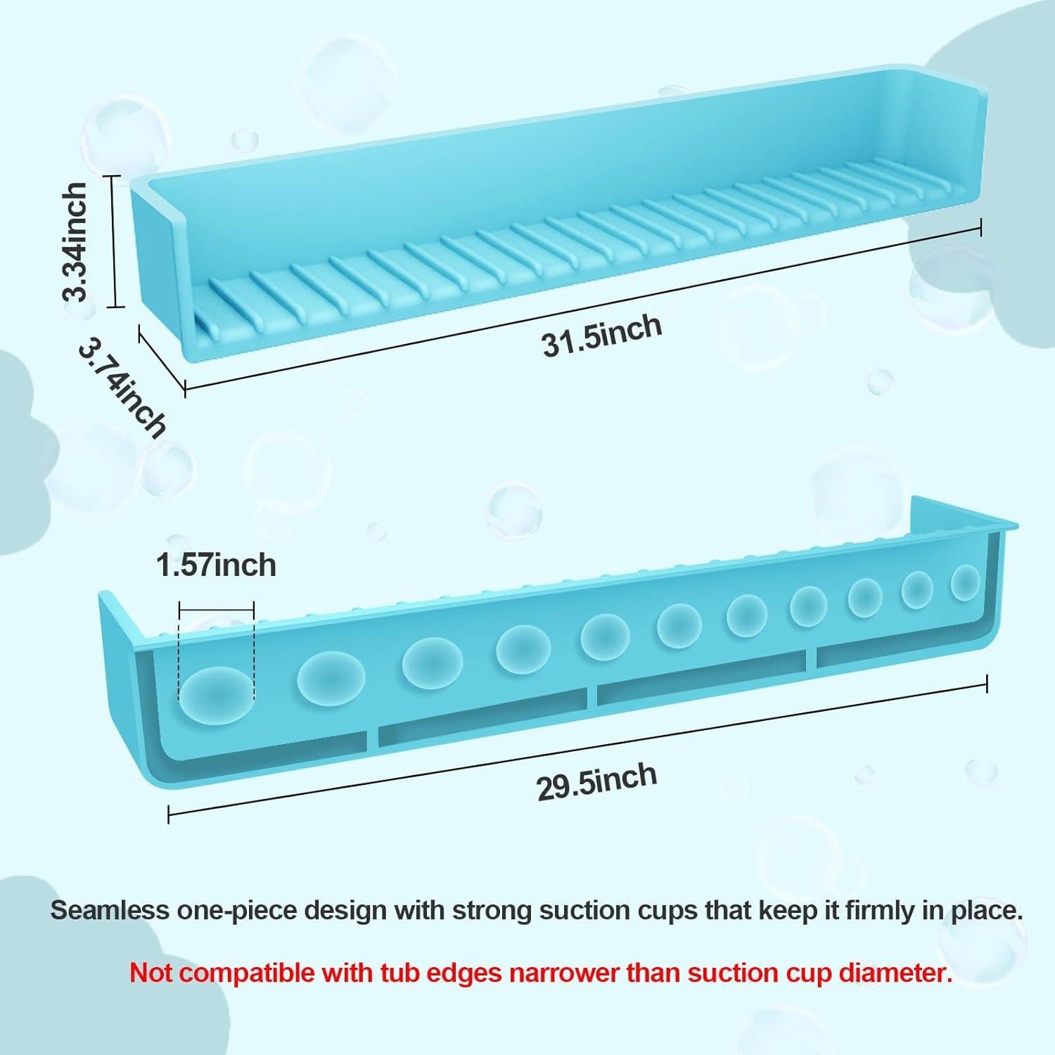 Protector de Salpicaduras para Bañera Niños 80 cm Silicona Azul