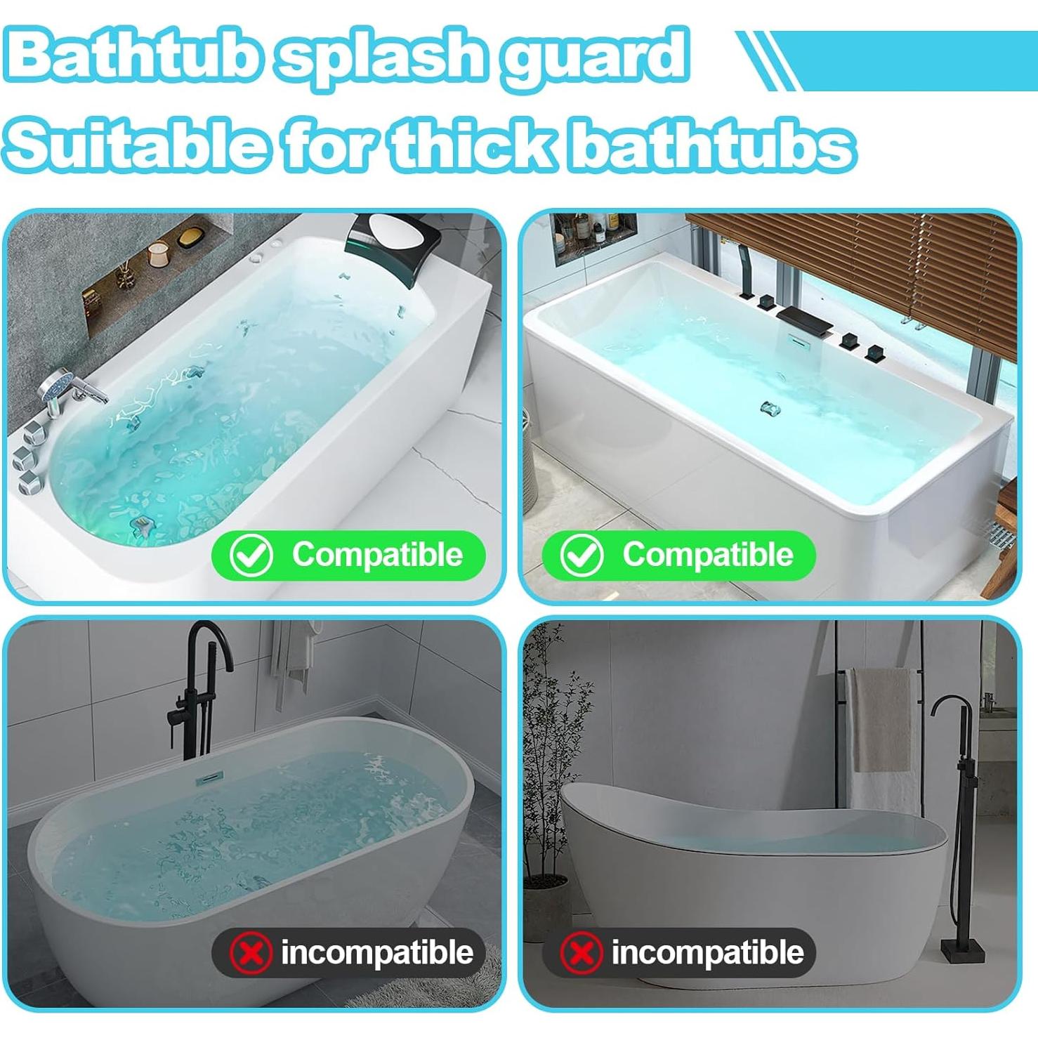 Protector de Salpicaduras para Bañera Niños 80 cm Silicona Azul