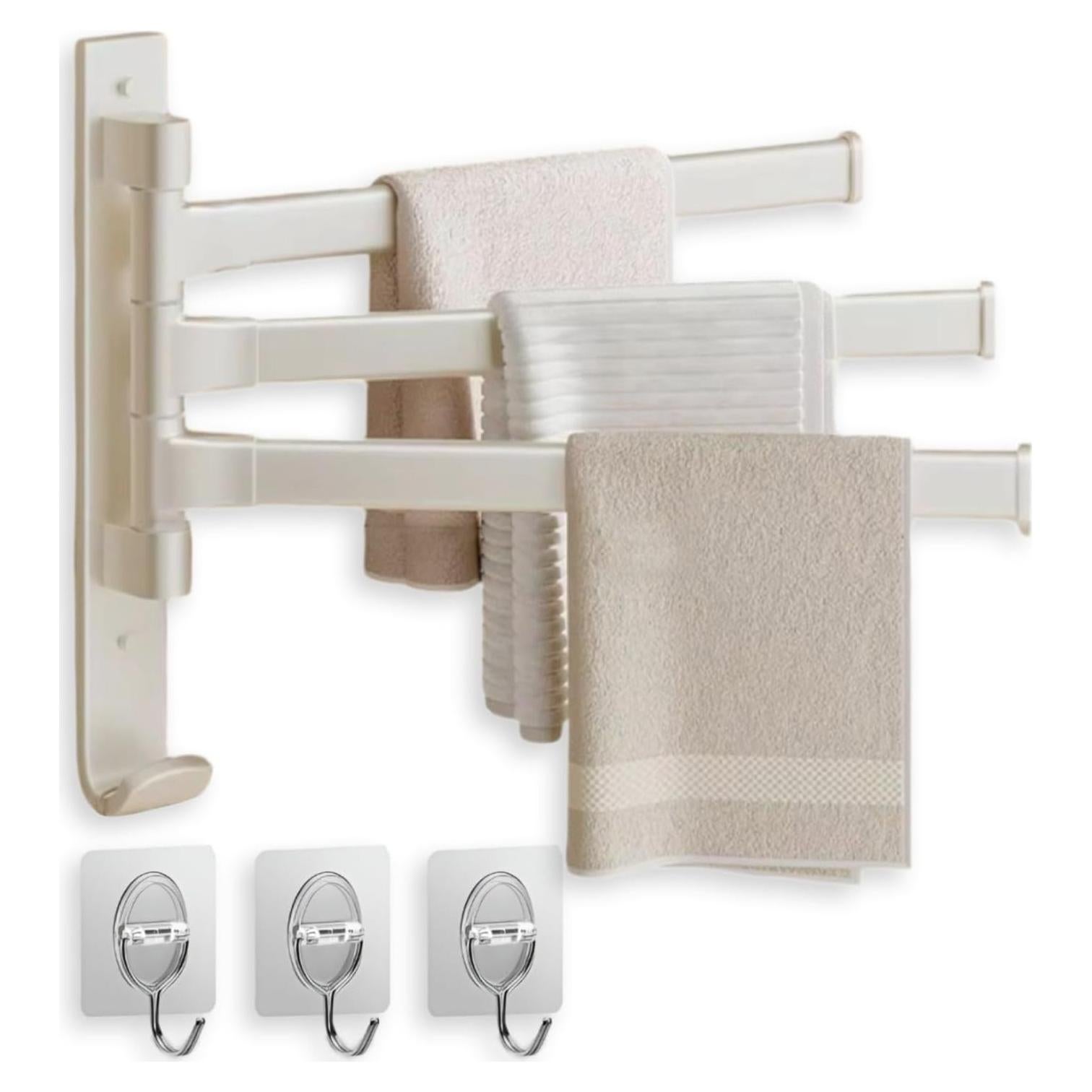 Soporte de Toallas de Pie Krisme Home 3 Niveles Blanco