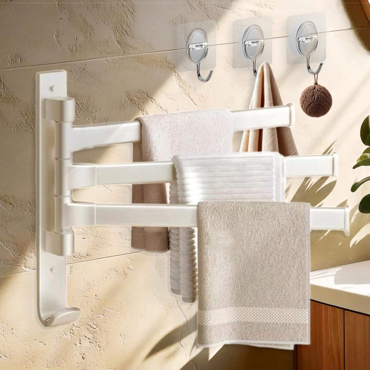 Soporte de Toallas de Pie Krisme Home 3 Niveles Blanco