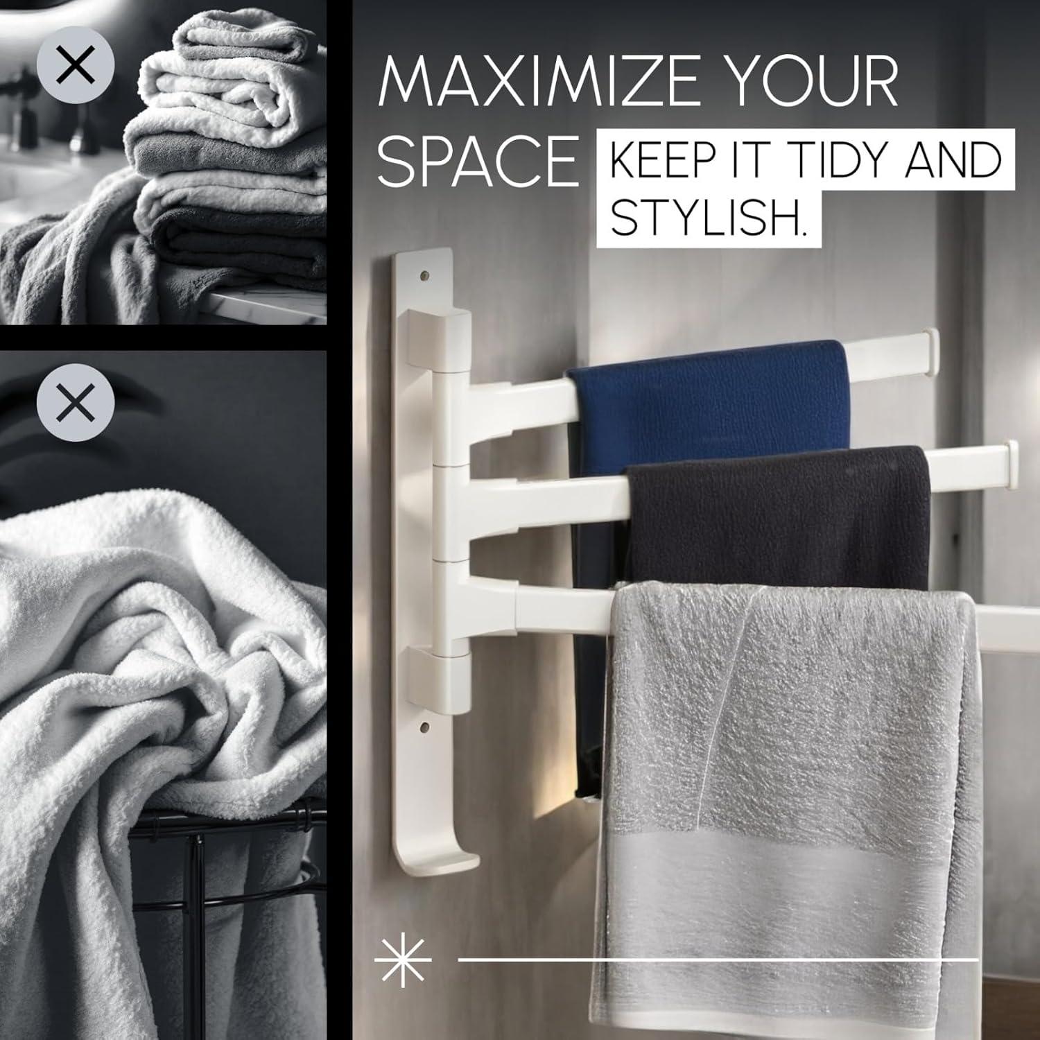 Soporte de Toallas de Pie Krisme Home 3 Niveles Blanco