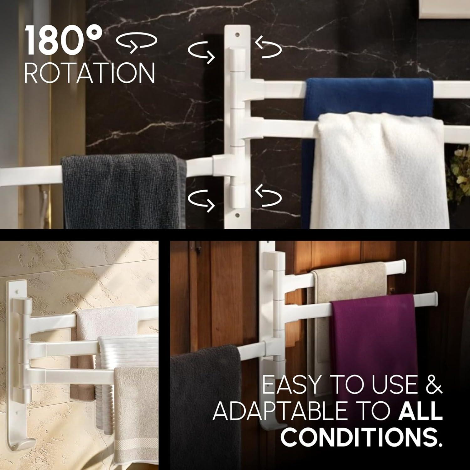 Soporte de Toallas de Pie Krisme Home 3 Niveles Blanco