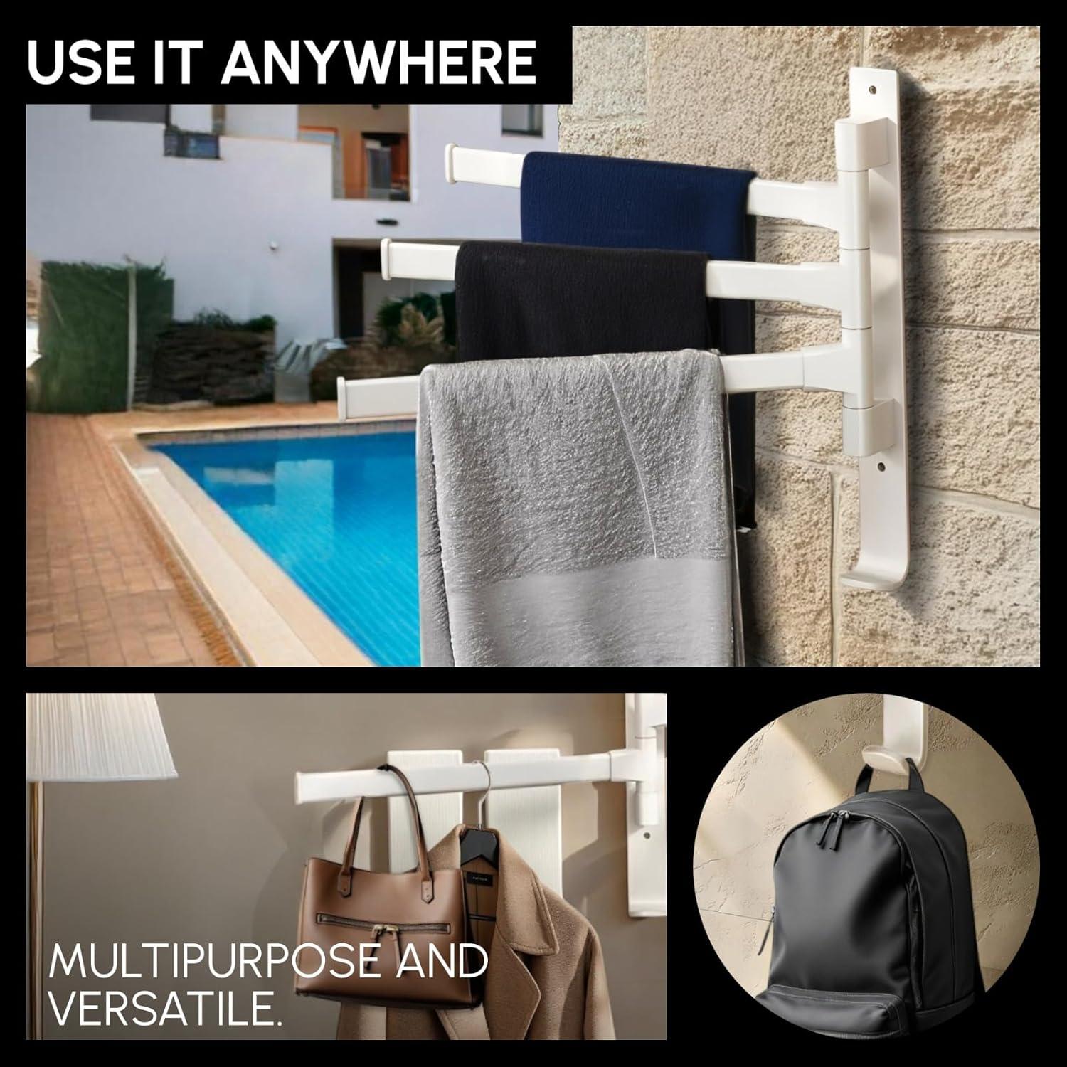 Soporte de Toallas de Pie Krisme Home 3 Niveles Blanco