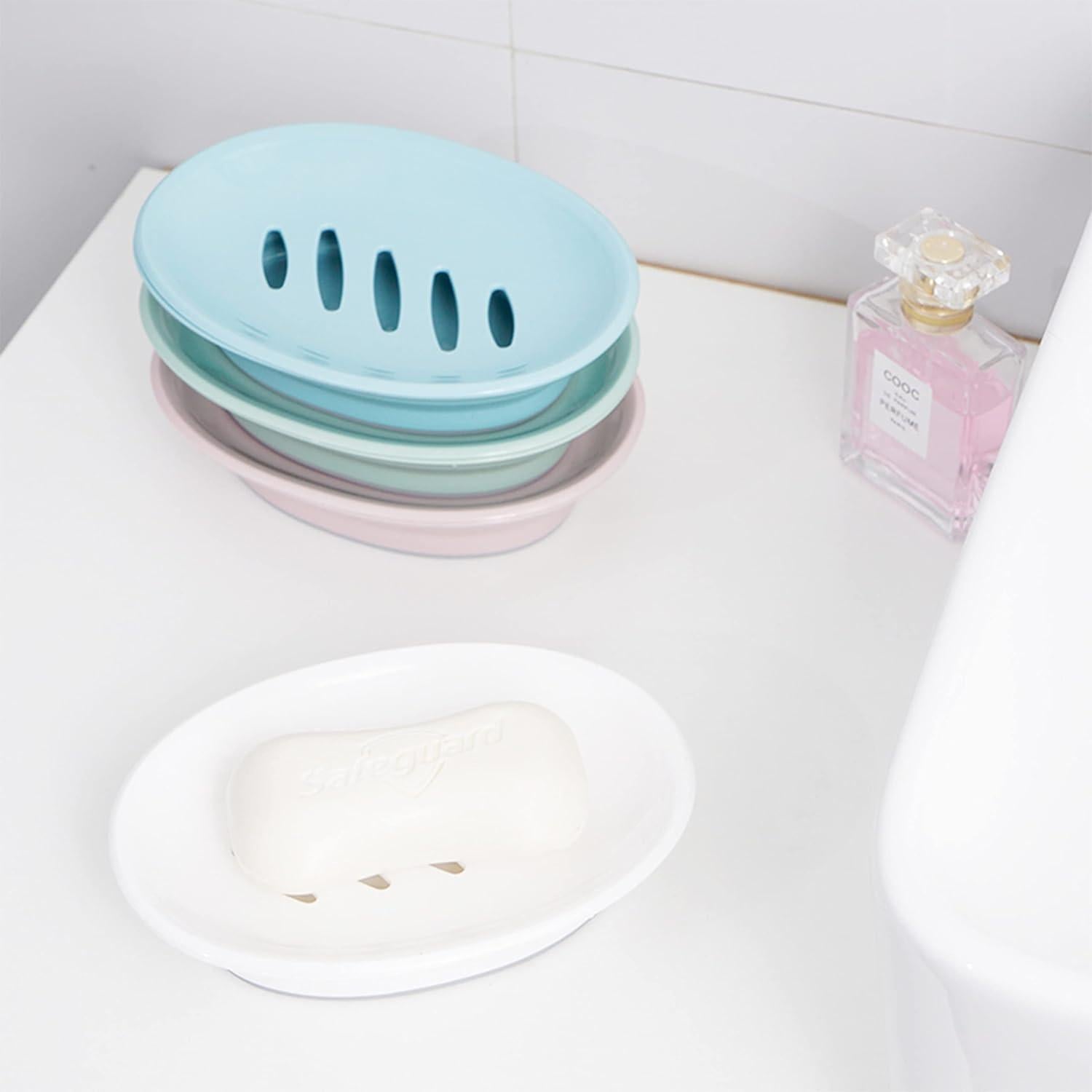 Soporte para Jabón Ovalado Genérico 2-Pack Blanco con Drenaje