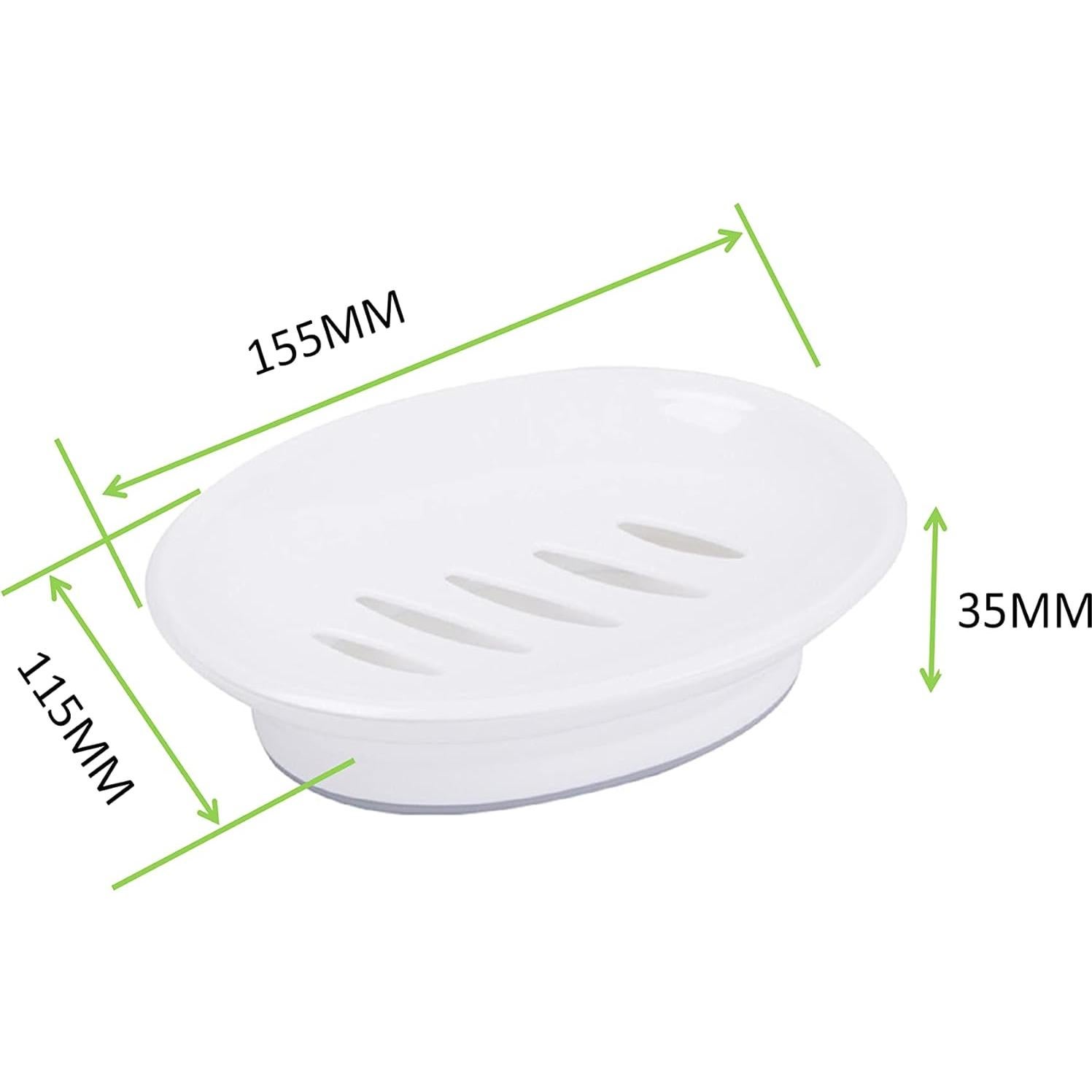 Soporte para Jabón Ovalado Genérico 2-Pack Blanco con Drenaje