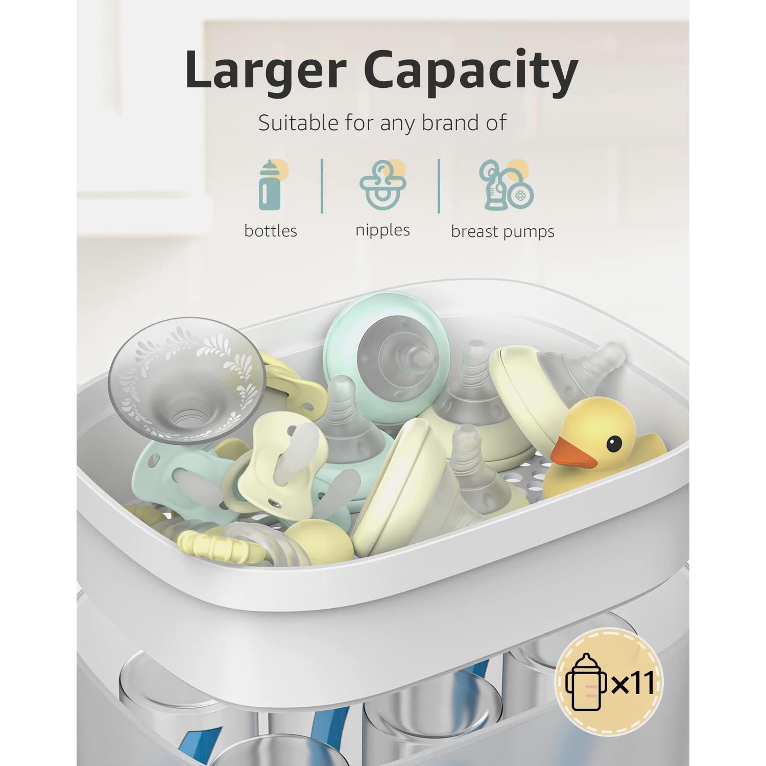 Esterilizador y Secador de Botellas Hauture 968G, 10 Botellas, Libre de BPA