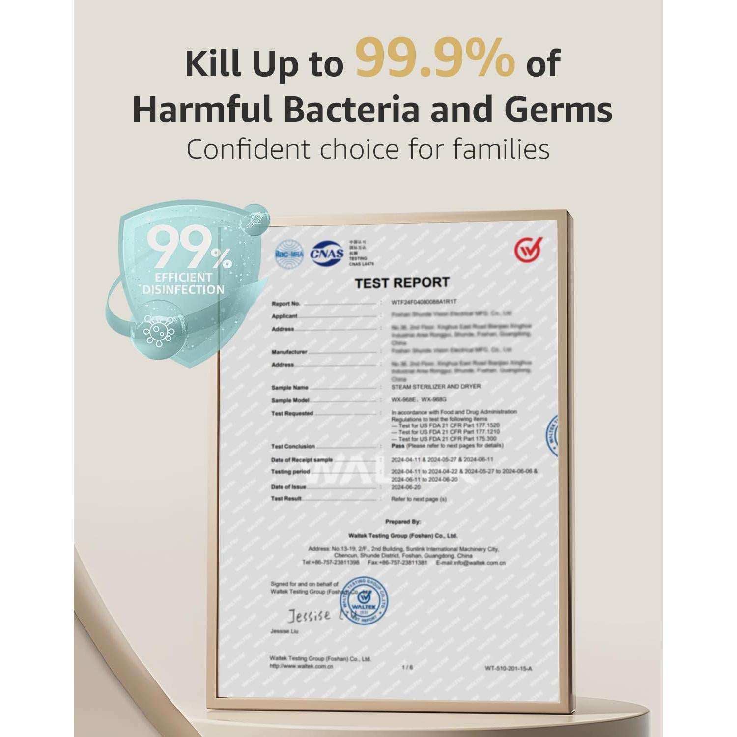 Esterilizador y Secador de Botellas Hauture 968G, 10 Botellas, Libre de BPA