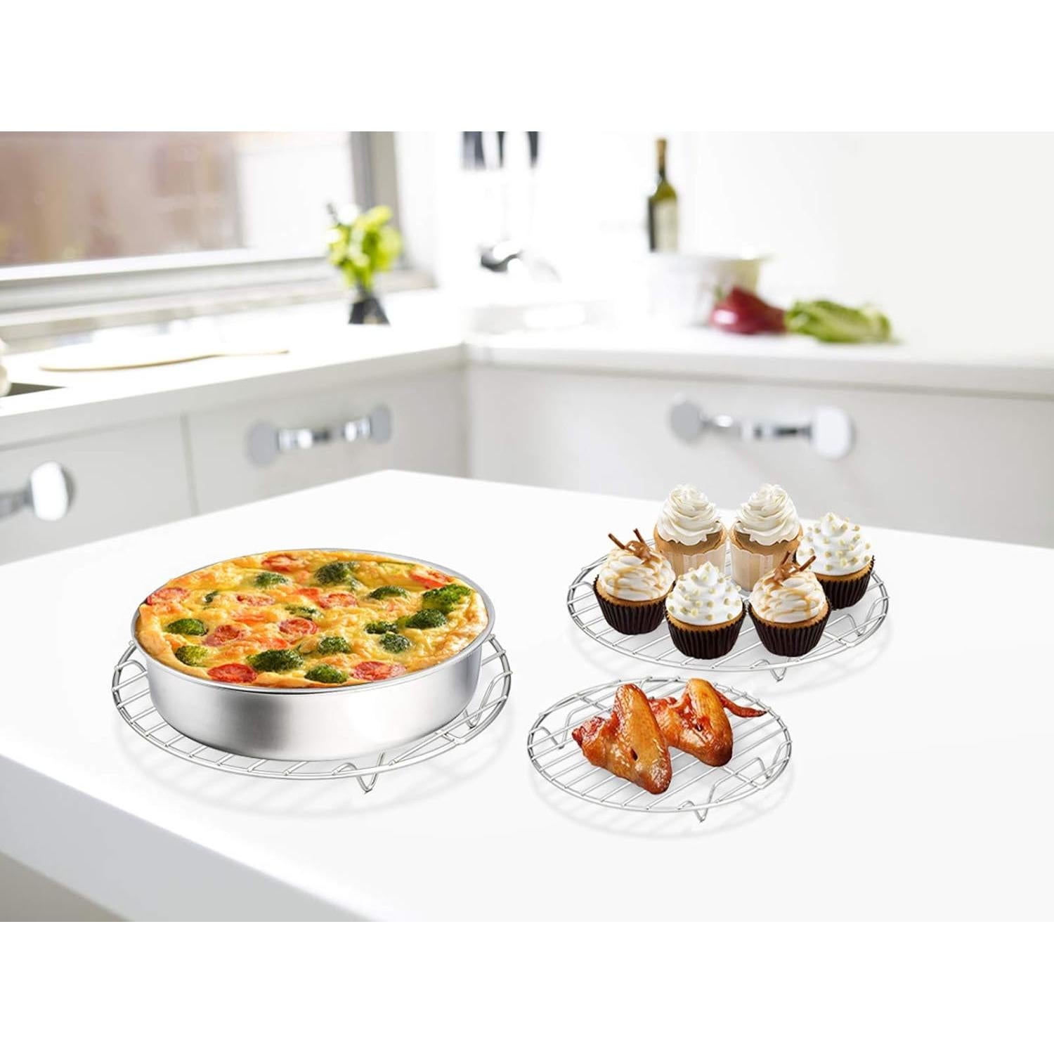 Estantes Redondos de Enfriamiento E-far - Acero Inoxidable - Juego de 3