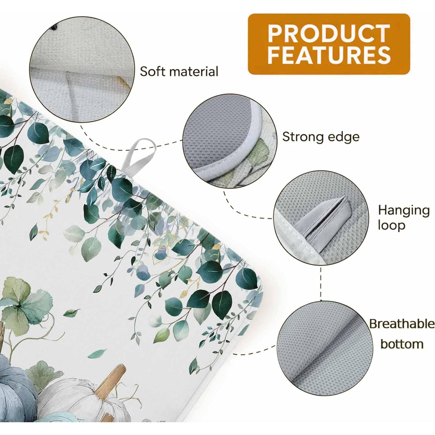 Alfombrilla de Secado de Platos Huotupsine 40.6x45.7cm Otoño