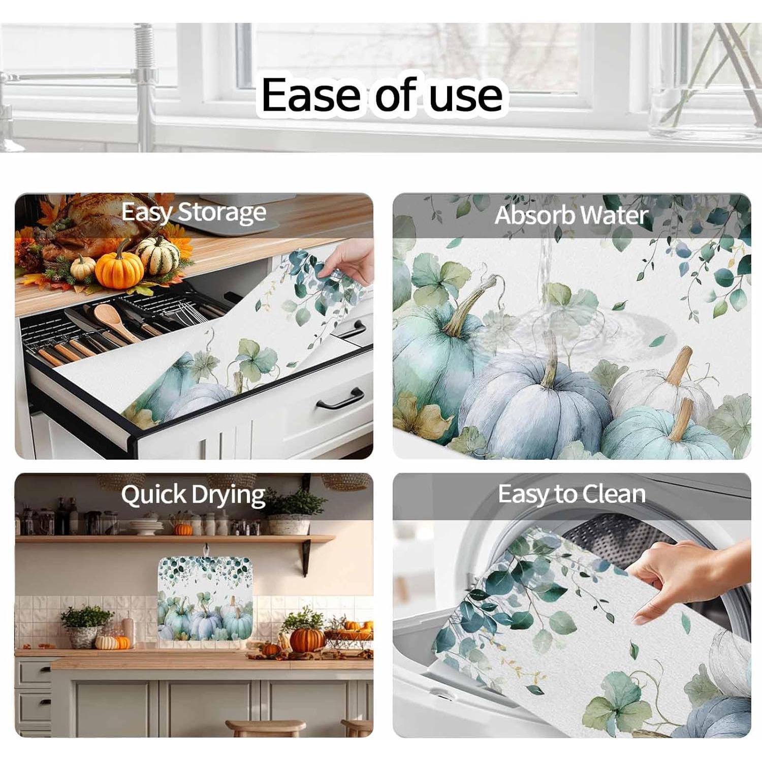 Alfombrilla de Secado de Platos Huotupsine 40.6x45.7cm Otoño