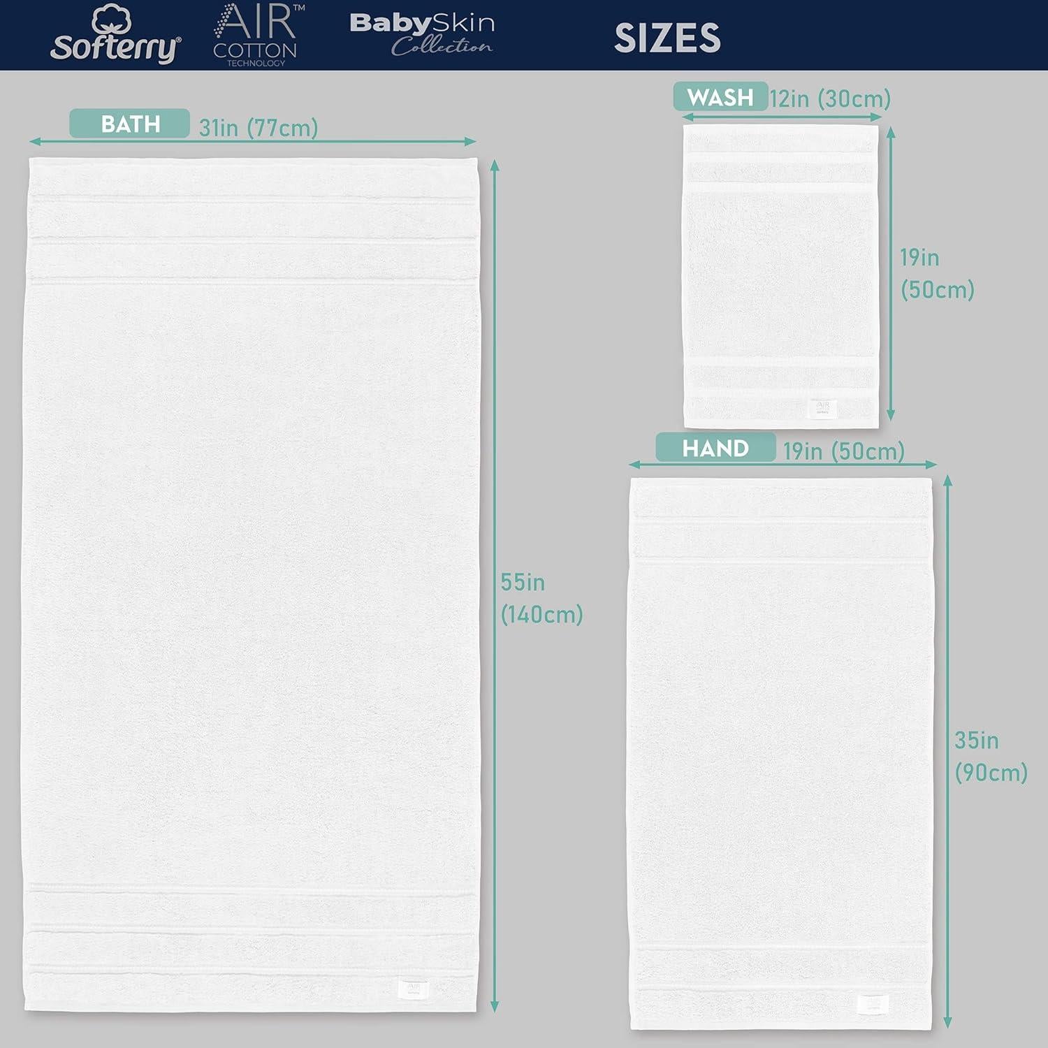 Juego de Toallas de Baño Softerry - 100% Algodón - 6 Piezas