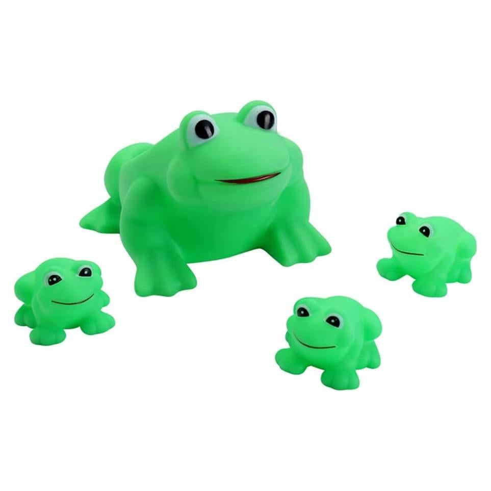 Juguetes de Baño para Bebés 4 Piezas Ranas de Goma Verde