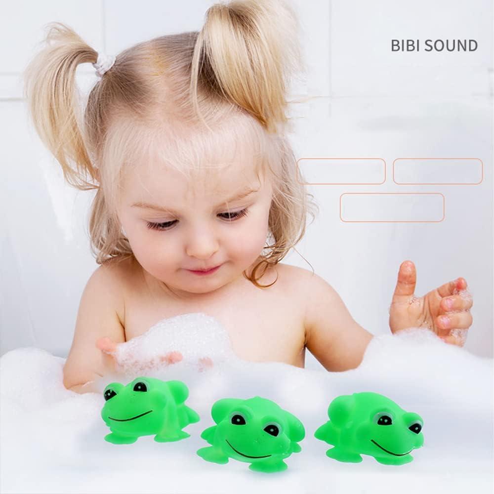 Juguetes de Baño para Bebés 4 Piezas Ranas de Goma Verde