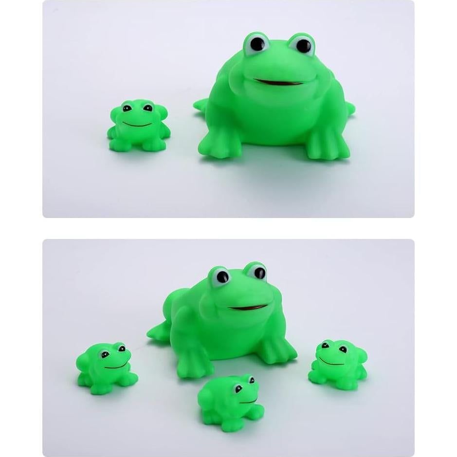 Juguetes de Baño para Bebés 4 Piezas Ranas de Goma Verde