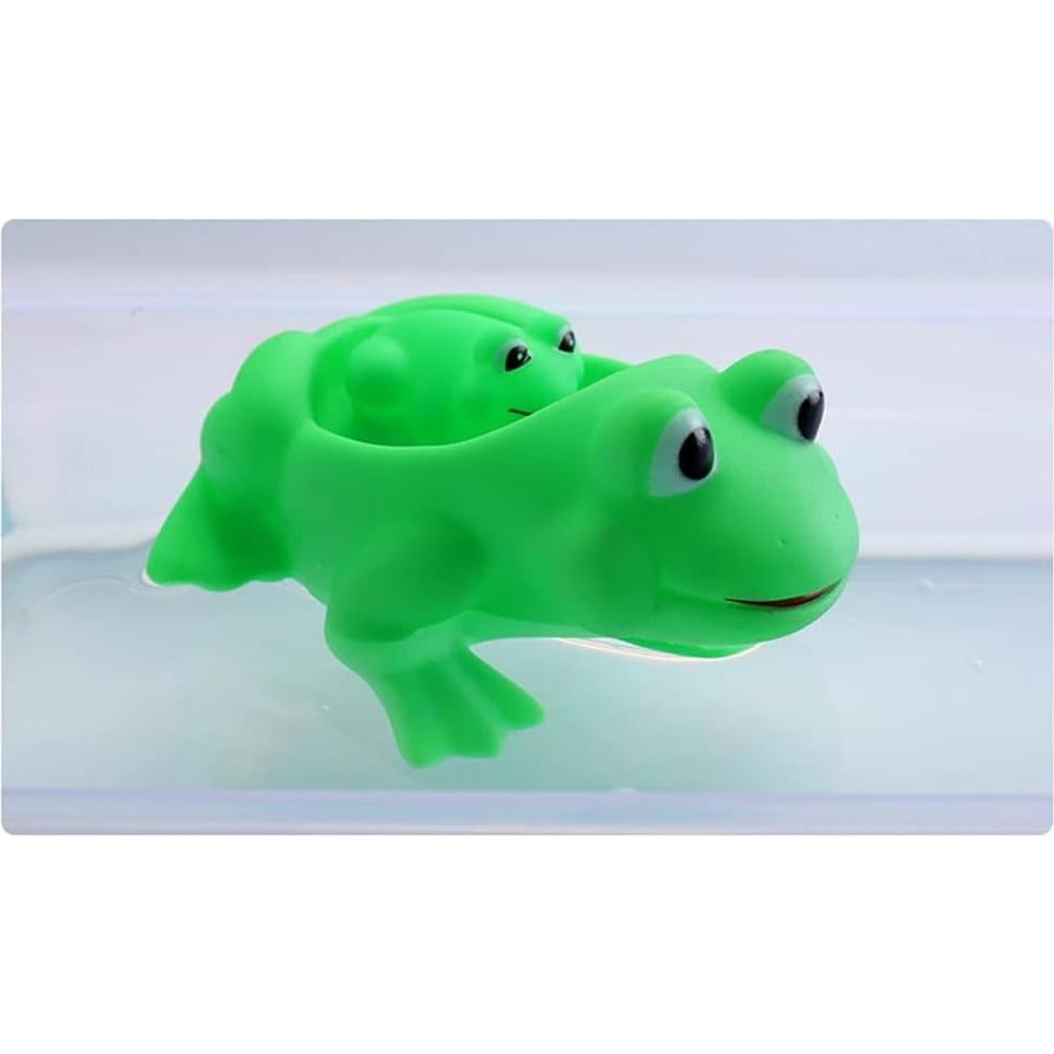 Juguetes de Baño para Bebés 4 Piezas Ranas de Goma Verde