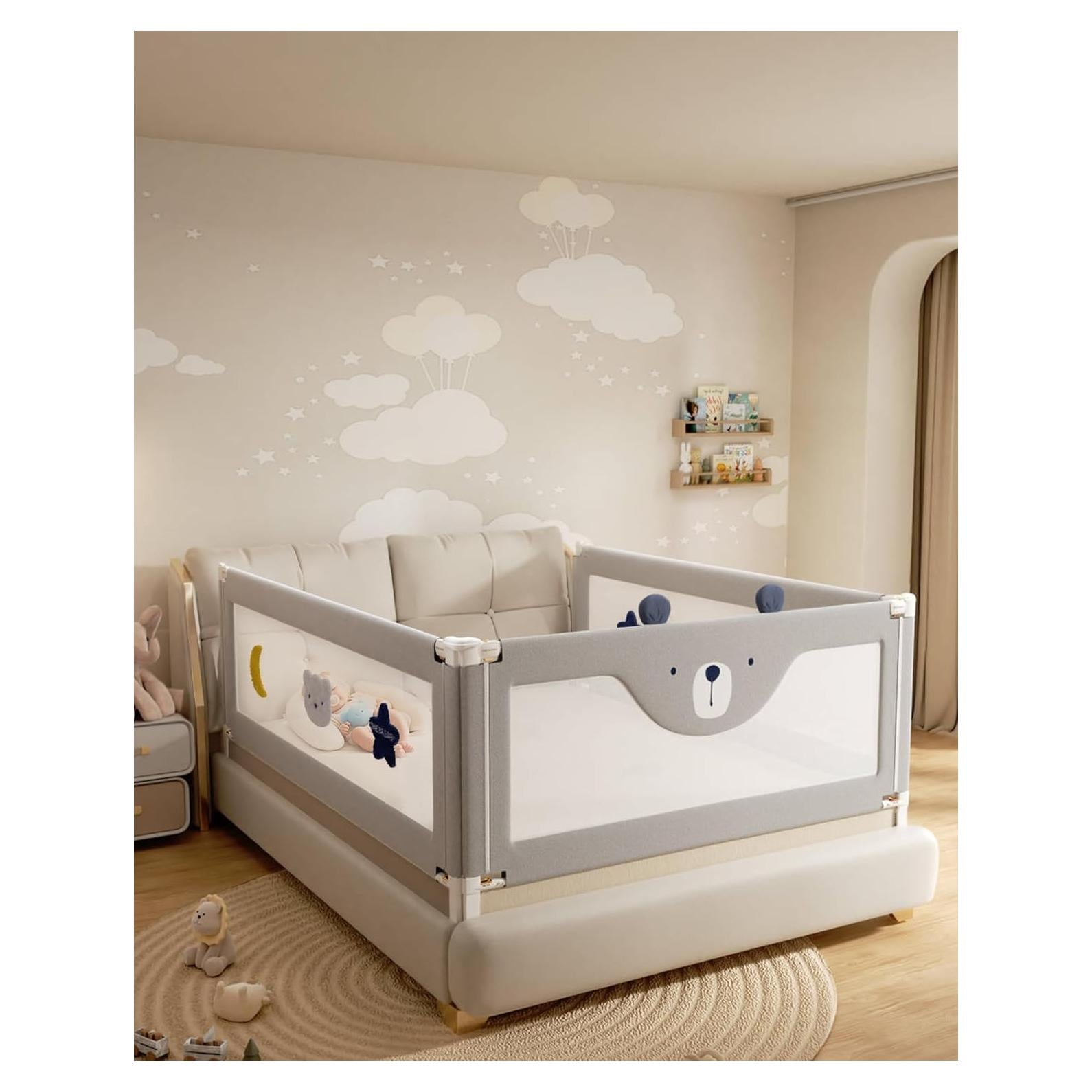 Barandillas de Cama King Size ONEYA BABY 3 Piezas Ajustables