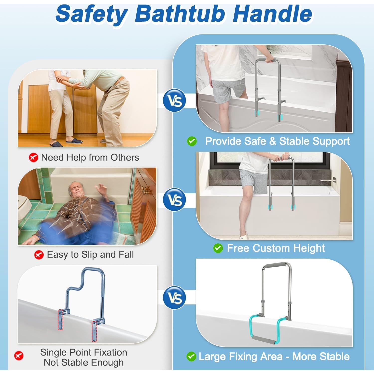 Barra de Agarre para Bañera NEAUDE Ajustable 38-43 cm