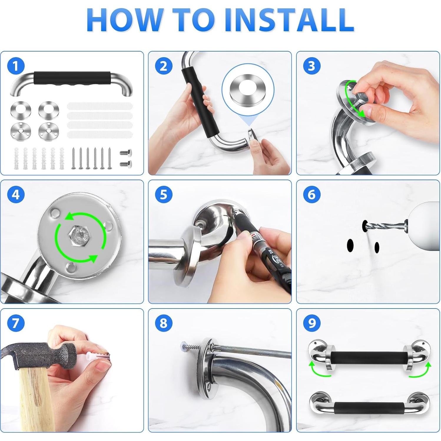Paquete de 2 barras de agarre antideslizantes Gotega 40.6 cm