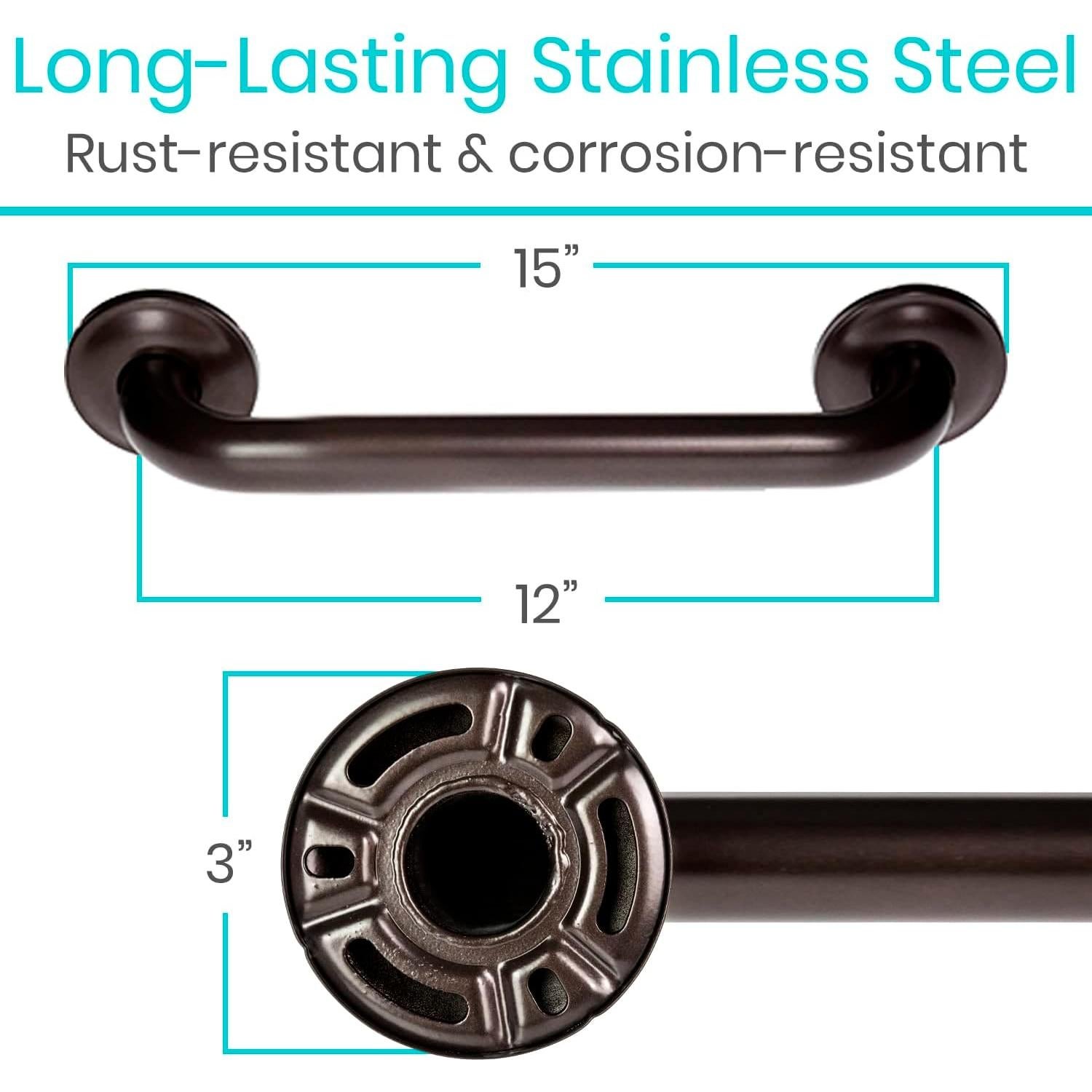 Barra de Agarre de Acero Inoxidable Vive 30.48 cm - Seguridad Baño