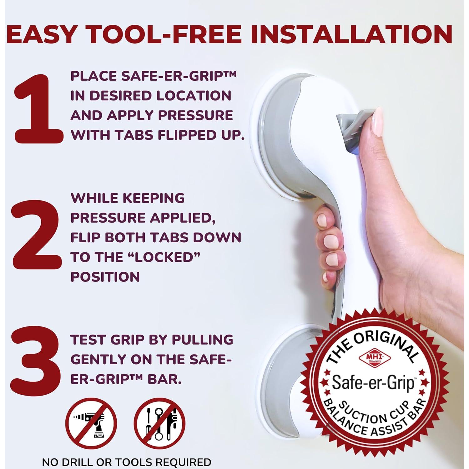 Barra de Agarre Safe-er-Grip 30.48 cm para Baño y Ducha