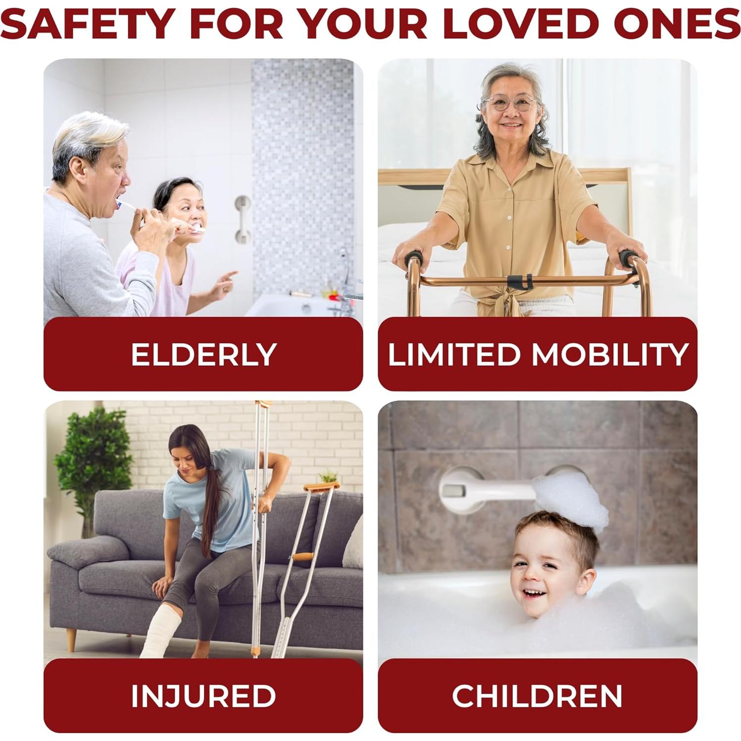 Barra de Agarre Safe-er-Grip 30.48 cm para Baño y Ducha